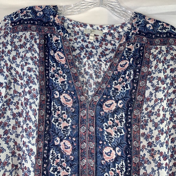 Joie | Tops | Joie Silk Floral Peasant Blouse Top Sheer Boho | Poshmark
